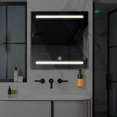 Specchio LED Quadrato | Pulsante touch | Luce bianca neutra - Reyze Serie Salono Modello 4